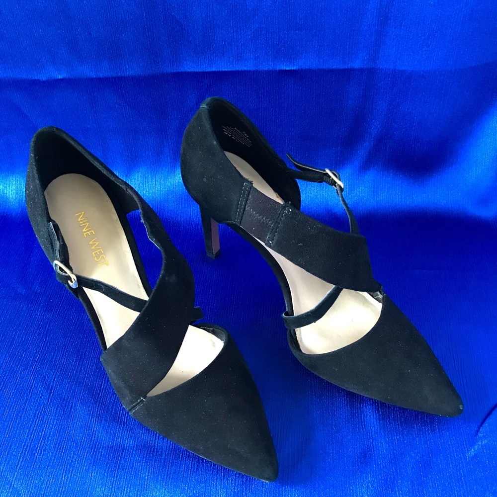 “Chillice” suede cross-strap high heels